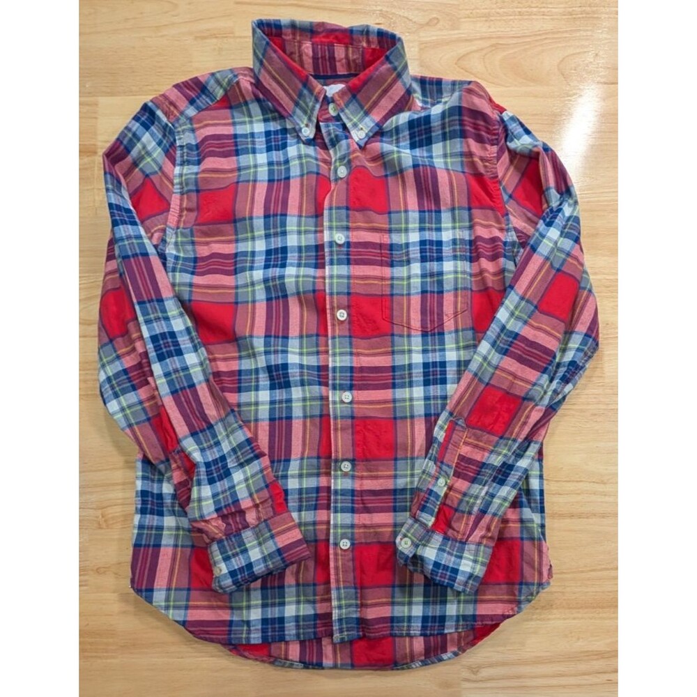 Aeropostale Shirt Mens Small S Plaid Flannel Button Down Long Sleeve Red Blue